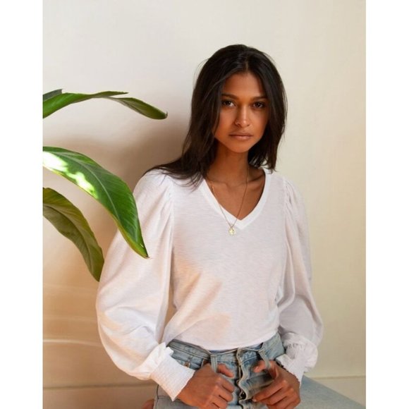Nation LTD Tops - Nation LTD Tabitha Long Sleeve White Shirt Size S